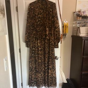 Fashion nova leopard print maxi dress.